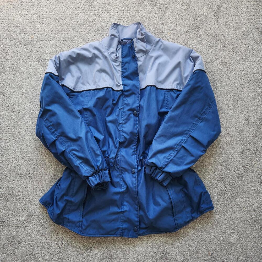 Outback Trading Co. Blue & Gray Windbreaker Jacket – Quilted Lining, Size Large